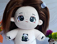Девочка кукла-идол панда, плюшевая кукла идол 20 см, кукла Idol со скелетом, характерная грустная кукла-идол
