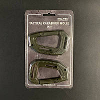 Набор 2 карабина тактические Олива Mil-Tec TACTICAL KARABINER MOLLE (2 ST./BLISTER) OLIV (15922501)