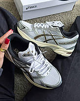 Жіночі кросівки Asics Gel 1130 White Silver Brown Взуття Асікс Гель 1130 білі кеди текстиль шкіра повсякденні демісезон, фото 6