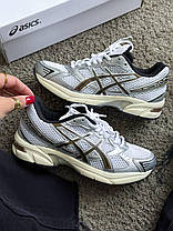 Жіночі кросівки Asics Gel 1130 White Silver Brown Взуття Асікс Гель 1130 білі кеди текстиль шкіра повсякденні демісезон, фото 3