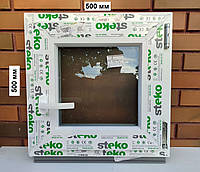 Вікно "Steko" 500х500 мм матове-скло+аргон,откр-право