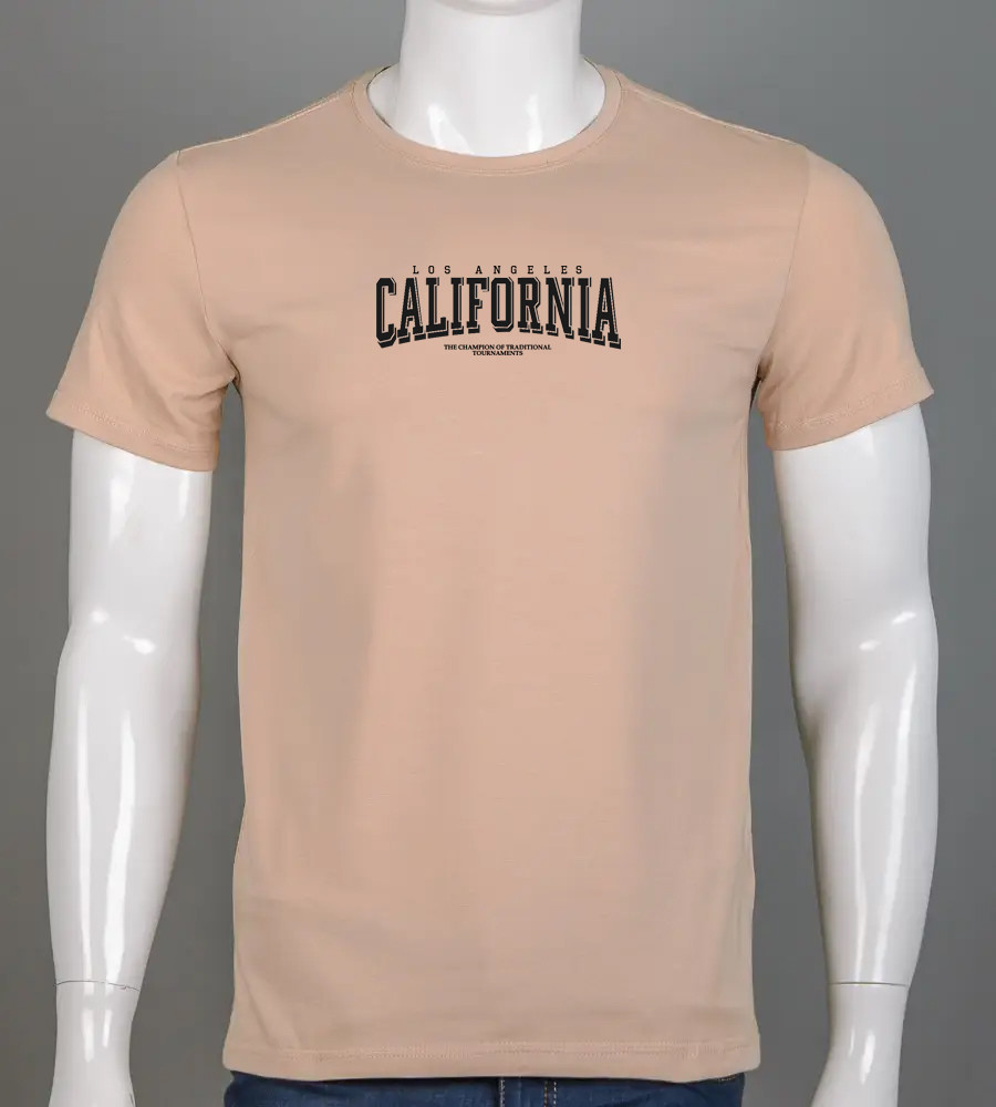Футболка чоловіча California 2403м (Уп.4шт M-XXL), Бежевий