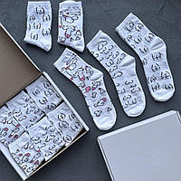 Подарочный Набор носков "18+" 6 Пар 40-45 размер белые