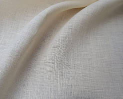 Льняна тканина костюмної щільності молочно-кремового кольору
