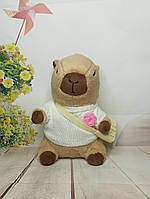 М'яка іграшка Капібара у світері білому 23 см тренд Тік-Тока. Водосвинка