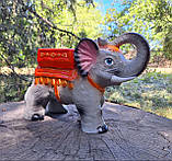 Садова фігура "Слон з підставкой" 52х35х21 см - кераміка, фото 2