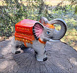 Садова фігура "Слон з підставкой" 52х35х21 см - кераміка, фото 5