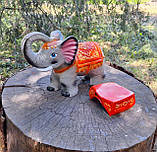 Садова фігура "Слон з підставкой" 52х35х21 см - кераміка, фото 4