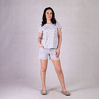 Пижама для сна футболка шорты женская летняя трикотаж серая р.46-60
