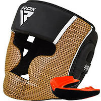 Боксерский шлем RDX AURA PLUS T-17 Black Golden L (капа в комплекте) r_3270