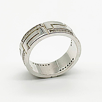 Серебряное кольцо в стиле "Versace" с фианитами, Размер 17,0, Вес: 4.1 г