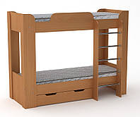 Двухъярусная кровать с ящиком Компанит Твикс-2 бук FS, код: 6541291
