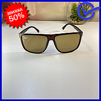 Трендові стильні чоловічі окуляри від сонця Ray Ban, популярні коричневі сонцезахисні окуляри rayban