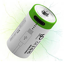 2 Акумулятори CR123A (CR123, 16340) з роз'ємом TYPE-C + подвійний кабель, фото 4