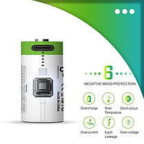 2 Акумулятори CR123A (CR123, 16340) з роз'ємом TYPE-C + подвійний кабель, фото 3