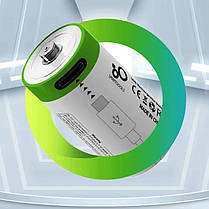 2 Акумулятори CR123A (CR123, 16340) з роз'ємом TYPE-C + подвійний кабель, фото 5