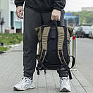 Повсякденні спортивний міський рюкзак Рол топ Proof хакі з відділення під ноутбук Roll Top на 20-24 л., фото 6