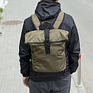 Повсякденні спортивний міський рюкзак Рол топ Proof хакі з відділення під ноутбук Roll Top на 20-24 л., фото 10