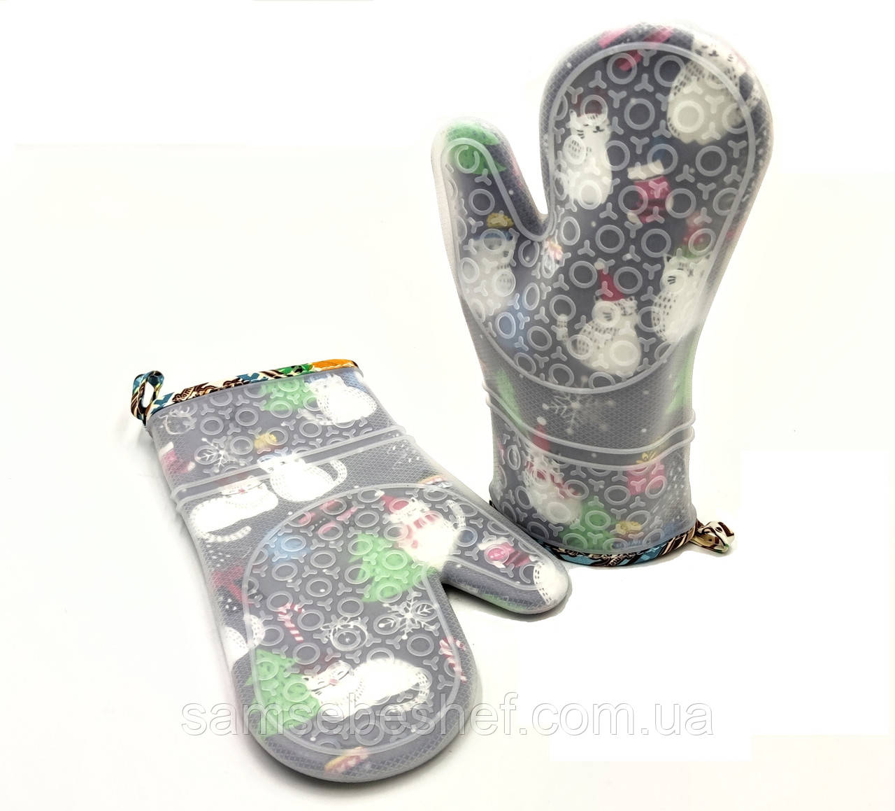 Прихватка рукавиця силіконова 30 см "Котики", фото 1