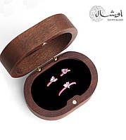 Комплект серебряных украшений с эмалью "Розовое Сердце" кольцо и серьги - серебро s925 пробы EGYPT SILVER