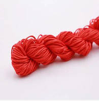 Нейлоновый шнур для плетения браслетов 1 мм красный 1 метр