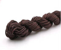 Нейлоновый шнур для плетения браслетов 1 мм шоколадный 1 метр
