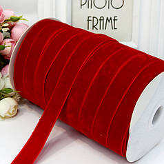 Стрічка оксамитова 1,5 см, червоний