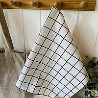 Рушник кухонний в клітинку, стильний рушник для кухні (білий)