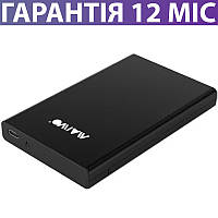 Кишеня для HDD/SSD 2.5 Maiwo USB 3.1 GEN2 Type-C, чорна, пластиковий, зовнішня