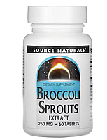 Source Naturals, Broccoli Sprouts, экстракт ростков брокколи, 250 мг, 60 таблеток (125 мг в таблетке)