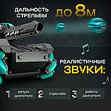 Дитячий танк на радіокеруванні стріляючий орбізами, подвійне керування від руки та пульта, з підсвіткою та звуками, фото 5