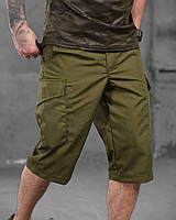 Тактические военные шорты удлиненные олива, армейские мужские шорты для военных