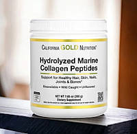 California Gold Nutrition, гидролизованные пептиды морского коллагена, без добавок, 200 г