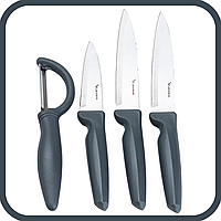 Набор ножей кухонных с овощечисткой Серый кухонные нож кухонный для томатов аксессуары для кухни