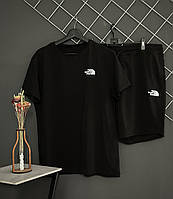 Мужской летний комплект The North Face шорты черные футболка черная спортивный комплект ТНФ на лето