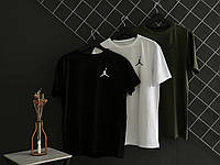 Комплект из трех футболок Jordan черная белая хаки футболка Джордан