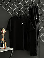 Мужской летний комплект Nike черные штаны черная футболка Найк