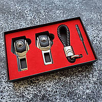 Подарочный набор CITROEN заглушки ремней безопасности + кожаный брелок для ключей