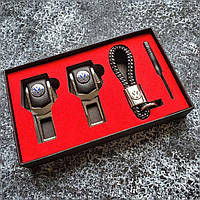 Подарочный набор VOLKSWAGEN заглушки ремней безопасности + кожаный брелок для ключей