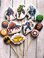 Пряники супергерои, пряники Марвел, пряники Капитан Америка, пряник Супермен, пряник Халк, пряник Человек-Паук
