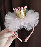 Корона на Обручі Ободок з короною Обруч принцеси золота рожева корона, фото 3