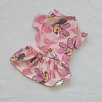 Розовое платье с Микки с бантиками для собаки