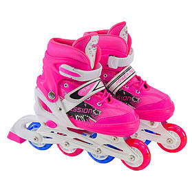 Дитячі ролики Bambi RL2406(Pink) колеса що світяться, рожевий, L (39-42), Toyman
