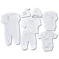 Комплект одежды для новорожденных белый (7 вещей)