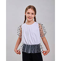 Блуза для дівчинки святкова в школу, біла (114973), Smil Сміл 140 р. Білий