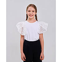 Блуза для дівчинки святкова в школу, біла (114974), Smil Сміл 122 р. Білий