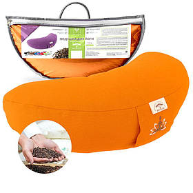 Подушка для йоги та медитації 46х25х10 см IDEIA Болстер з гречаною лузгою йога гречане лушпиння гречиха помаранч