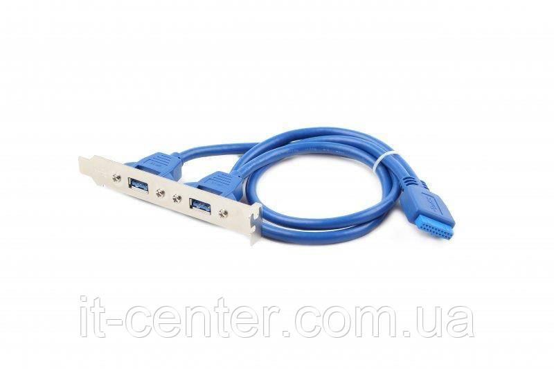 Планка розширення Cablexpert USB 3.0 - 10-pin (F/M), 0.44 м, синій (CC-USB3-RECEPTACLE)