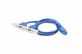 Планка розширення Cablexpert USB 3.0 - 10-pin (F/M), 0.44 м, синій (CC-USB3-RECEPTACLE)