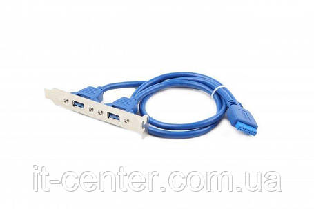 Планка розширення Cablexpert USB 3.0 - 10-pin (F/M), 0.44 м, синій (CC-USB3-RECEPTACLE), фото 1